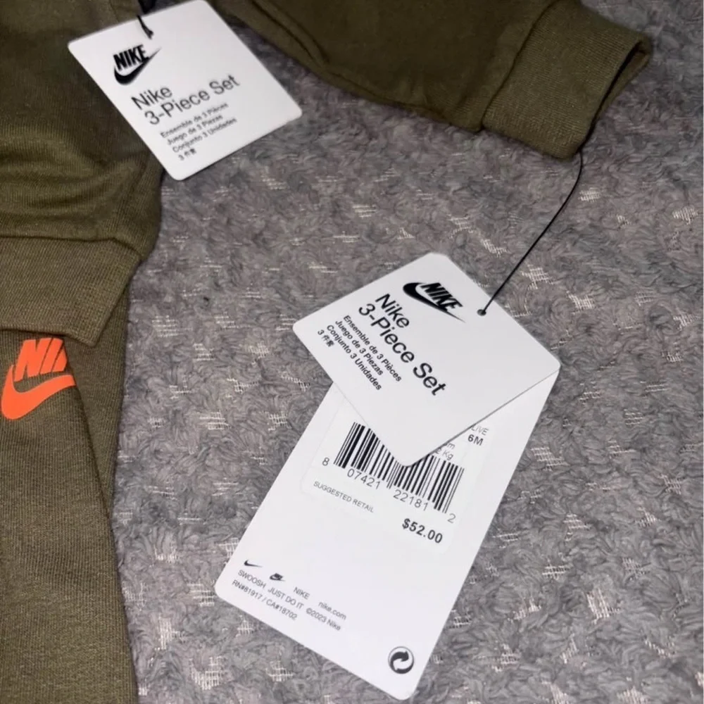 6M Nike Olive and Orange One Piece Outfit